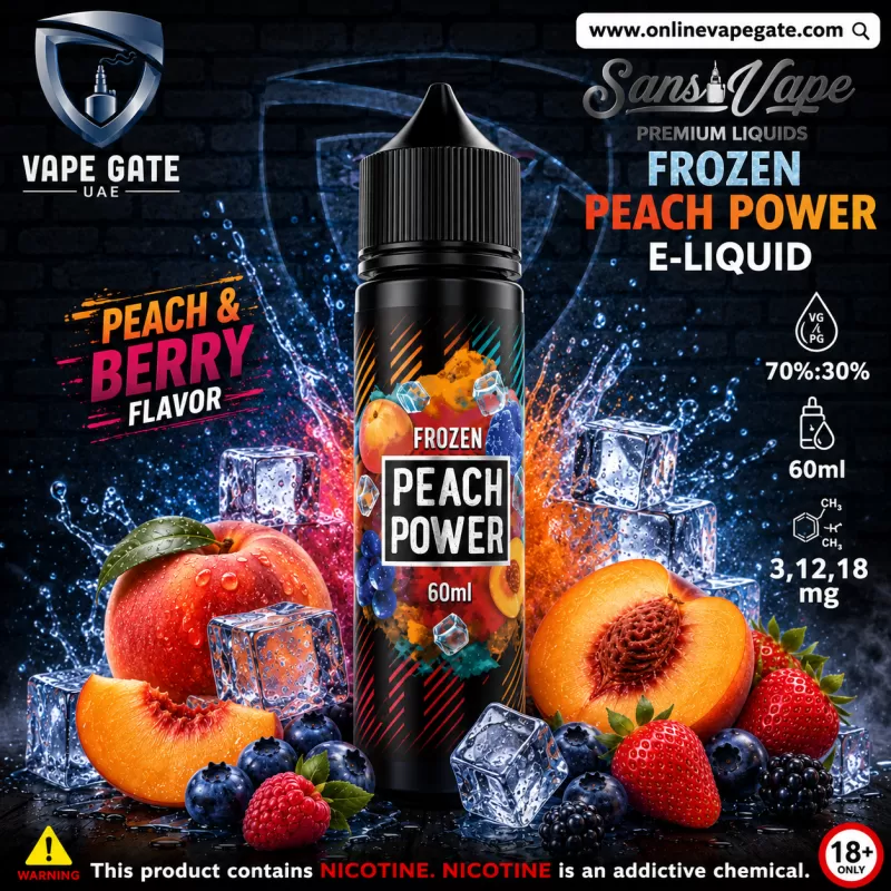 Frozen Peach Power E-Liquid - Sam Vapes - 18 mg / 60 ml