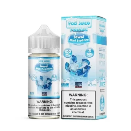 Pod Juice Jewel Mint Sapphire Freeze Tobacco Free Nicotine E-Juice 100ml - Eliquidsupply