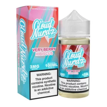 Cloud Nurdz Iced Very Berry Hibiscus Synthetic Nicotine 100ml E-Juice - Eliquidsupply