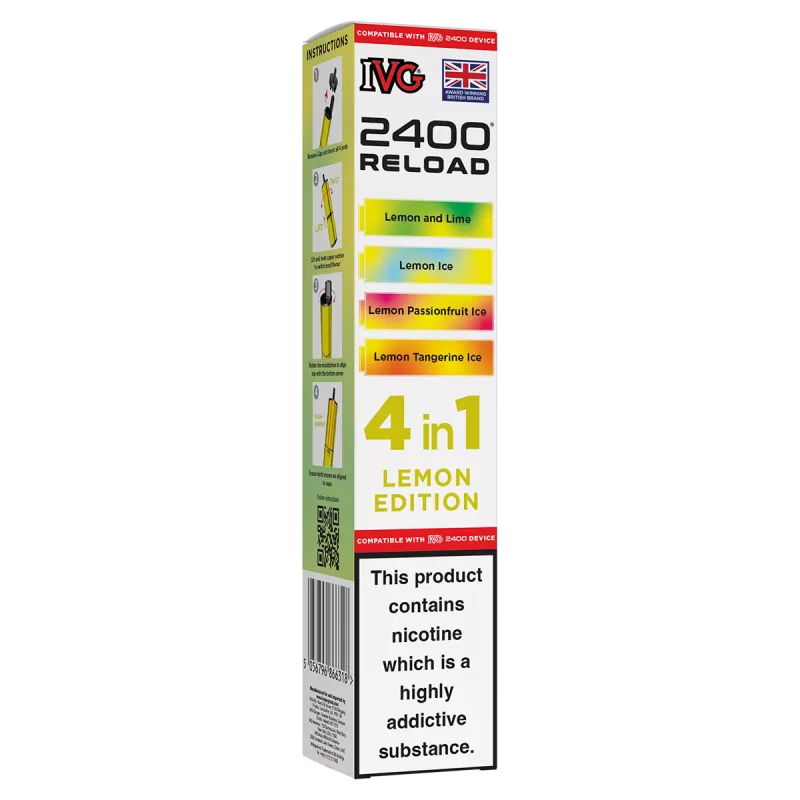 Lemon Edition IVG 2400 Refill Pods - 20mg - Vape Product (D75B01)