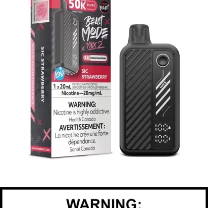 Sic Strawberry Iced Flavour Beast Beast Mode Max 2 Disposable Vape