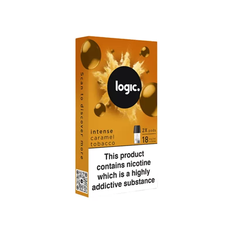 Logic Caramel Tobacco Vape Pods (2 Pack) - Nicotine Strength#Intense 18mg>12mg>6mg>0mg