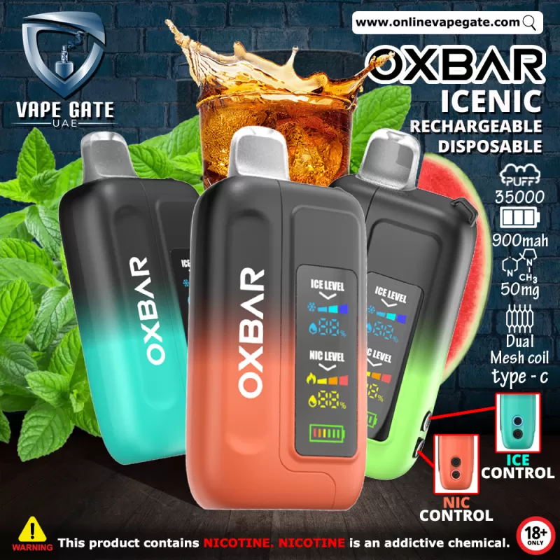 Oxbar Icenic Disposable Vape (35,000 Puffs) - Strawberry Watermelon Peach / 50 mg