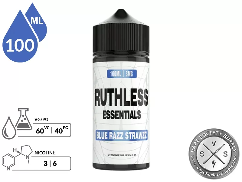 Blue Razz Strawzz Ruthless Essentials 100ml - Image 2