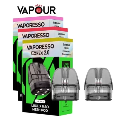 Vaporesso Luxe X Replacement Pods - 0.3ohm DTL Mesh, 0.4ohm DTL Mesh