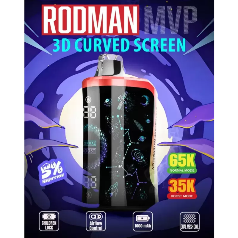 Rodman MVP 65k Puff Disposable Vape - Clear, Grape Slush