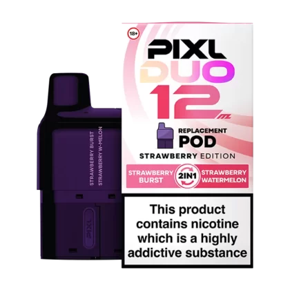 Strawberry Edition Pixl Duo 12 Refill Pack - 20mg - Vape Product (4D04BF)