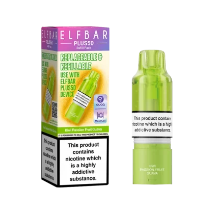 Kiwi Passion Fruit Guava ElfBar Plus 50 Refill Pack - Vapeshop Co