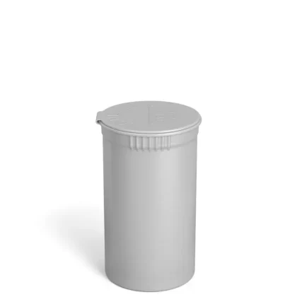 Child Resistant | Opaque Silver Pop Top PCR Bottles | 19dr – 3.5g – 225 Count