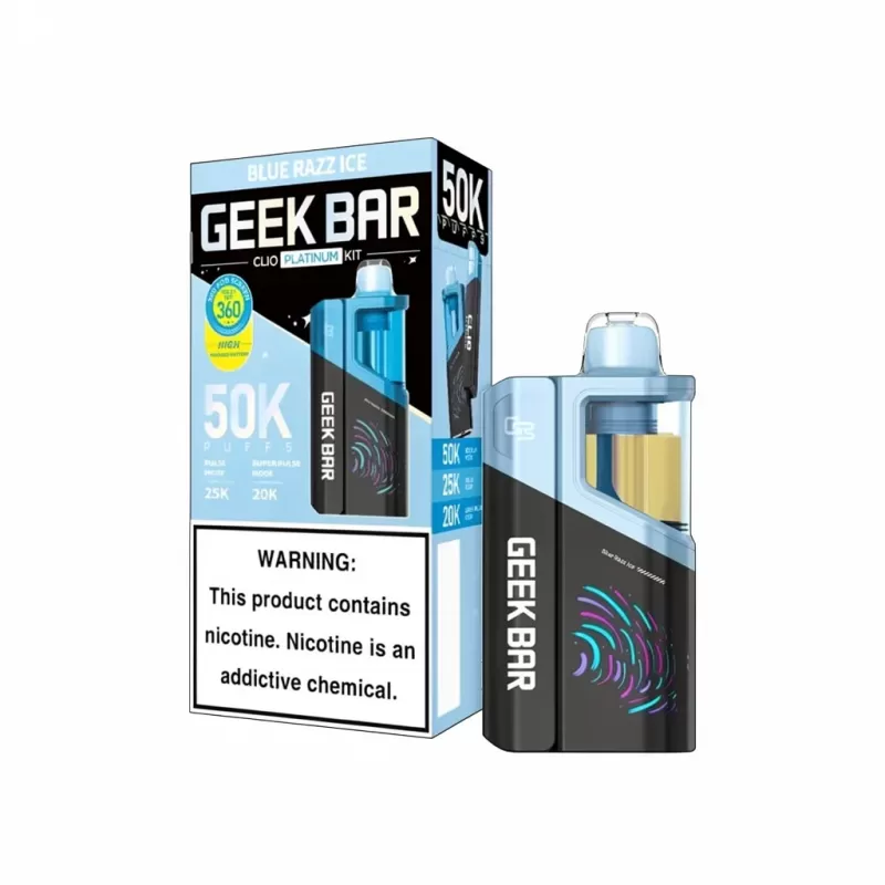 Geek Bar Clio Platinum 50K, 50K Puffs, Dual Mesh - Blue Razz Ice, Code Red; Vape Product (923F85) - Image 2