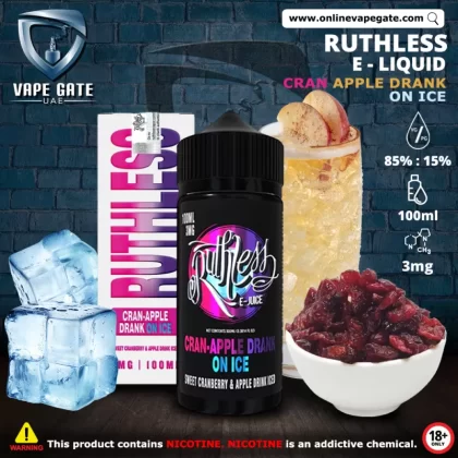 CRAN APPLE DRANK ON ICE BY RUTHLESS - 3 mg / 120 ml