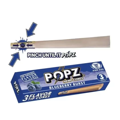 Popz Hemp Cones - Flavor#Blueberry>Mango>Banana>Natural>Lemon>Russian Cream>Watermelon Diesel