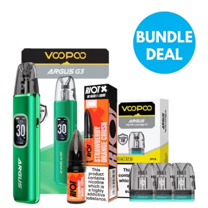 20mg (2%) Voopoo Argus G3 Pod Kit Bundle - Voopoo / Pod Kit / Aurora Blue / Aurora Purple / Diamond Pink / Diamond White / Midnight Black / Moss Green / Pearl White / Snow Blue / Space Grey