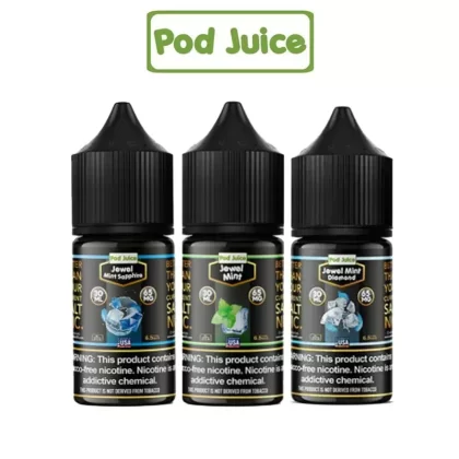 Pod Juice Bold Salt Series E-juice 30ml - Flavor#Jewel Mint Sapphire>Jewel Mint>Jewel Mint Diamond~Nicotine Avail#65mg~Liquid Capacity#30ml