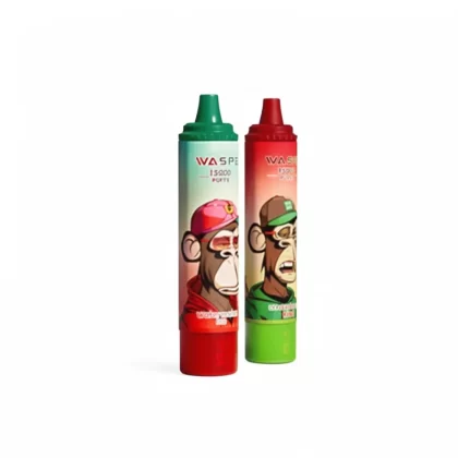 Waspe 15000 Disposable Vape with 850mAh Rechargeable Battery - Random Flavors(fast Delivery), Watermelon Ice; 2-nicotine, 5-nicotine (12996F)