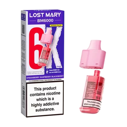 Strawberry Raspberry Blackberry Lost Mary BM6000 Refill Pack - 20mg - Vape Product