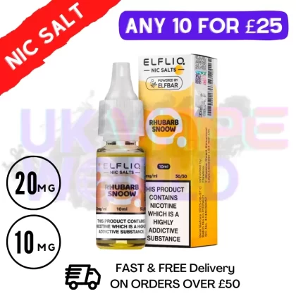 ElfLiq ‘Rhubarb Snoow’ Nic Salt 10ML eLiquid