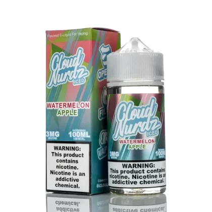 Cloud Nurdz E-Liquid - Watermelon Apple Iced - 100ml - 3mg