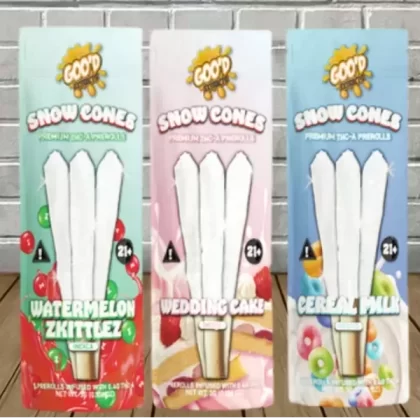 Goo’d Extracts THCa Diamonds 1g Pre-Rolls 3ct - strain#Wedding Cake (Indica)>Watermelon Zkittlez (Indica)>Cereal Milk (Hybrid)