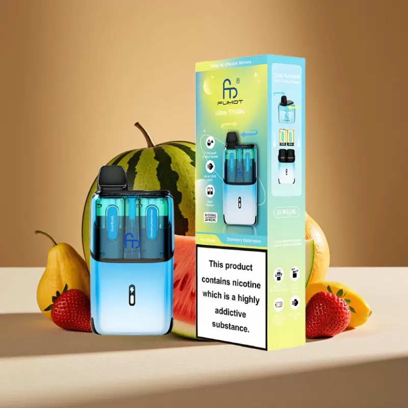 Fumot Ultra T32000 Disposable Vape – 24ml E-Liquid, Mesh Coil, Strawberry Watermelon - Image 2