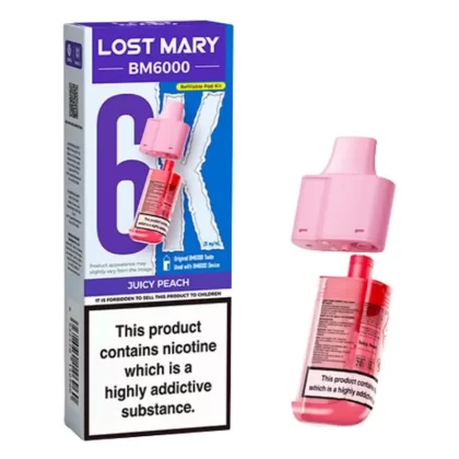 Juicy Peach BM6000 Prefilled Pods by Lost Mary (2ml + 10ml) - 20mg