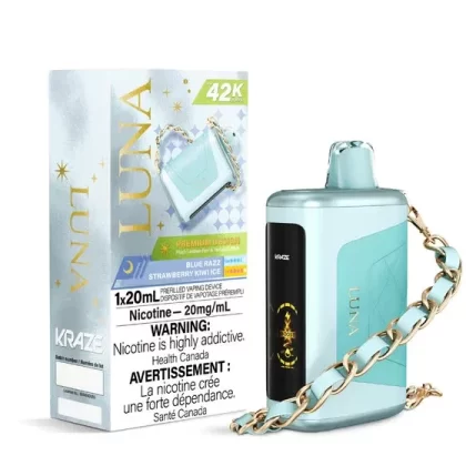 Kraze Luna Disposable Vape – 42K Puffs – Blue Razz Strawberry Kiwi Ice