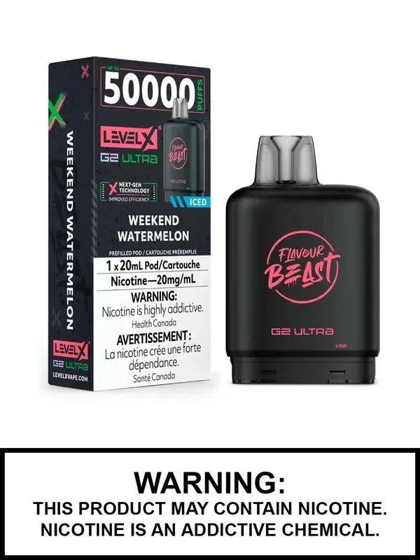 Weekend Watermelon Iced Flavour Beast Level X Ultra Pods