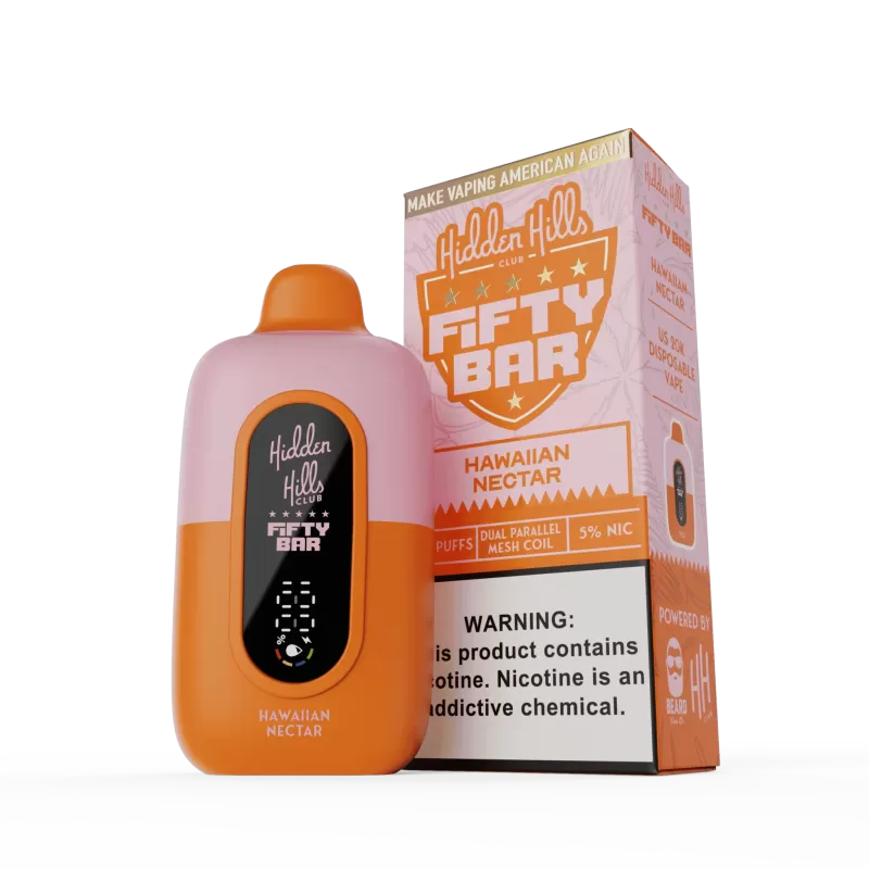 Hidden Hills x FIFTY BAR 20K Puff Disposable Device - 20000 Puffs - Sour Peach Ringz - Image 2