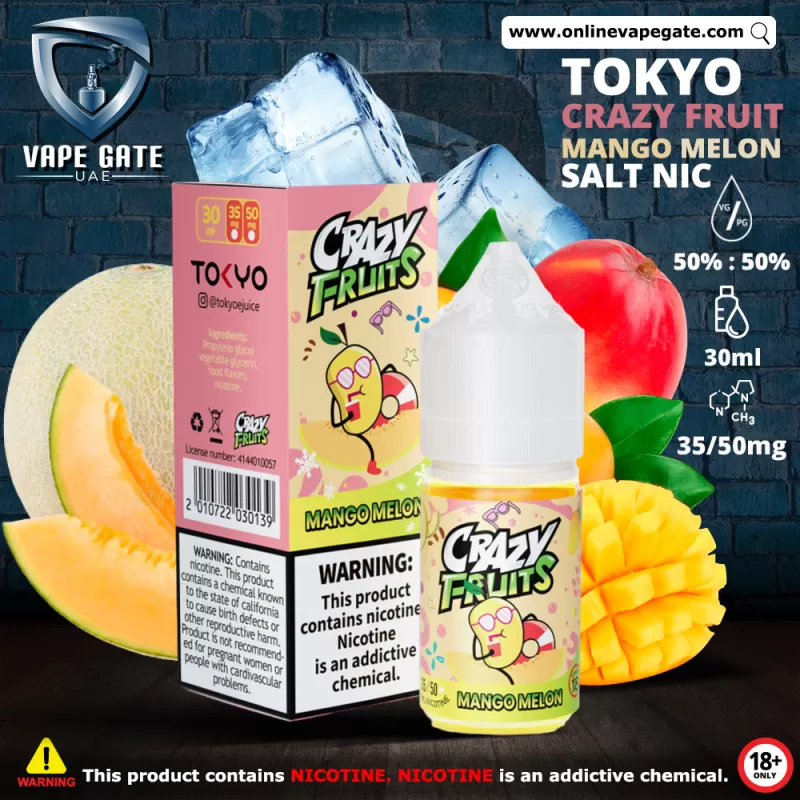 Tokyo Crazy Fruits Mango Melon Saltnic 30ml - 20 mg - 30 ml