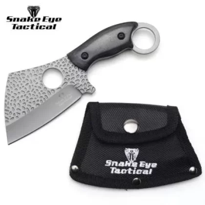 Snake Eye Tactical Clever Style Fixed Blade Hunting Knife 7″ - Color#Gray>Gold