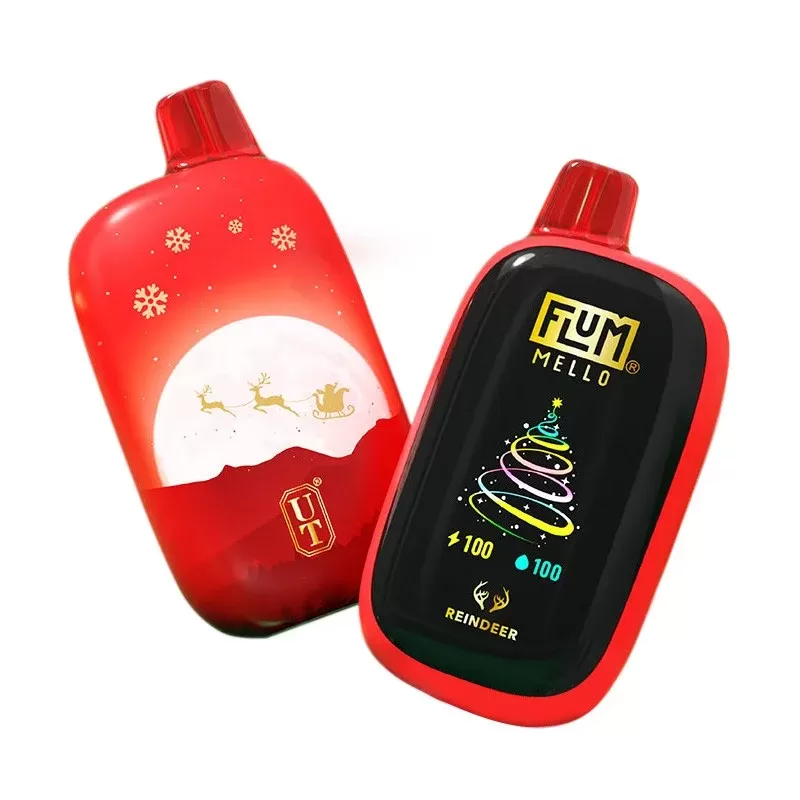 ? Flum Mello Christmas Limited Edition Disposable Vape (15ml, 5% ) - Flavor#Reindeer (Blueberry Mint Pomegranate)>Red Bells (Strawberry Raspberry)