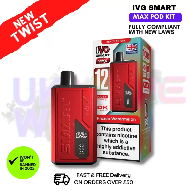 Frozen Watermelon IVG Smart Max 10K Puff Prefilled Pod Kit