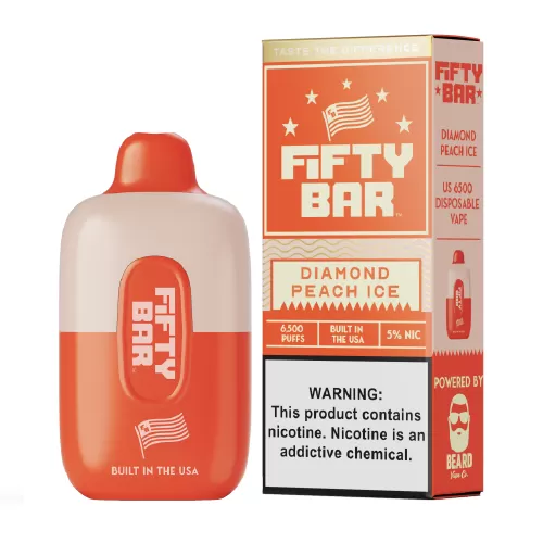 Diamond Peach Ice Disposable Vape (6500 Puffs) by Fifty Bar - Vape Product - Image 2