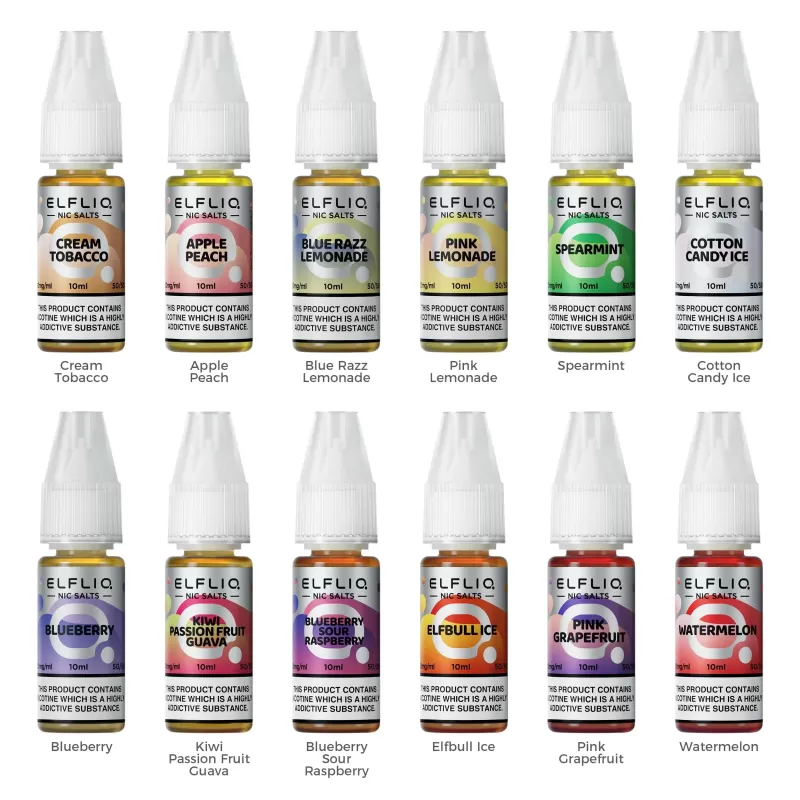 Elfliq Nic Salt E-Liquid - Box of 10 - Strawberry Watermelon (New) / 20mg