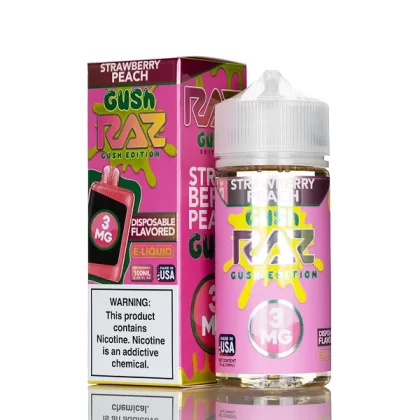 Pod Juice X RAZ E-Liquid – Strawberry Peach Gush – 100mL - Vapejuice