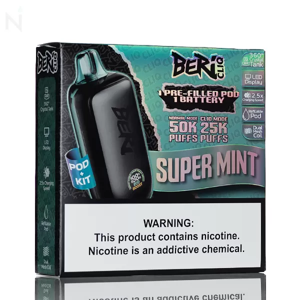 Beri CLIQ 50K 50,000 Puffs Disposable Kit - 18mL - White Gami - Image 3