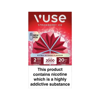 Vuse Extra Intense Strawberry Ice Pods (2 Pack) - Strength#20mg>10mg (71A6EE) (71A6EE)