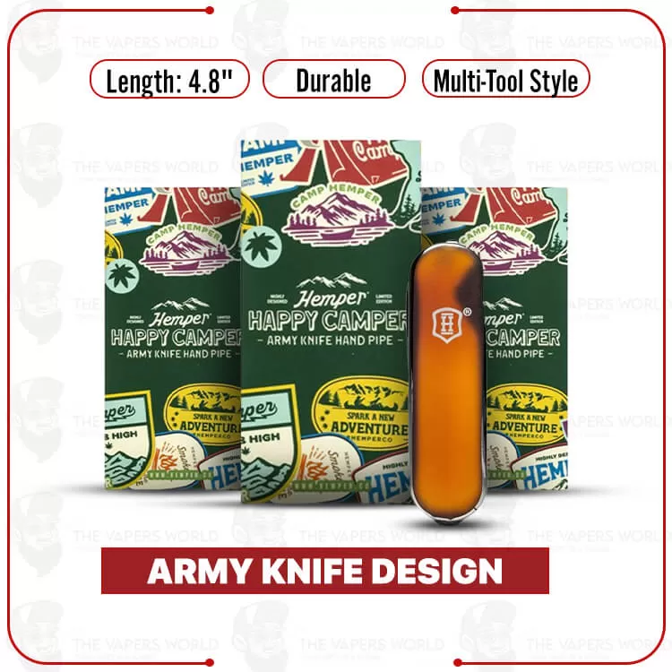 Hemper Happy Camper Army Knife Hand Pipe - Thevapersworld