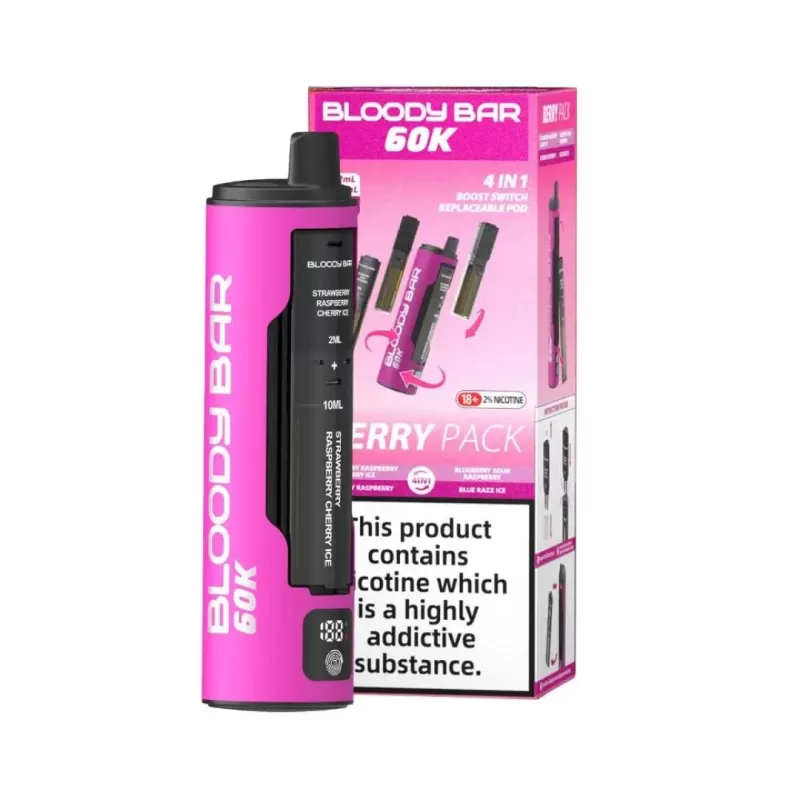 Bloody Bar 60K 4-in-1 Prefilled Pod Kit - Blueberry Pack