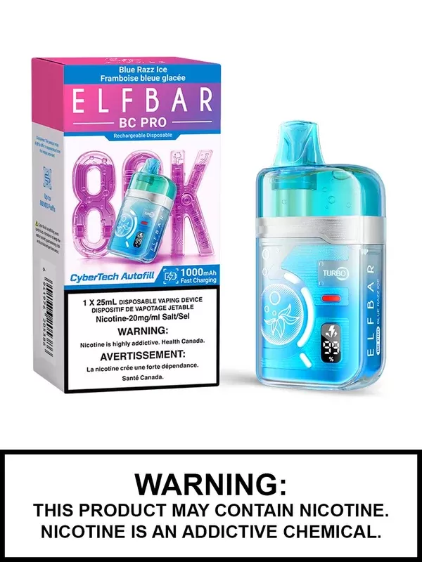 Blue Razz Ice Elf Bar BC Pro Disposable Vape
