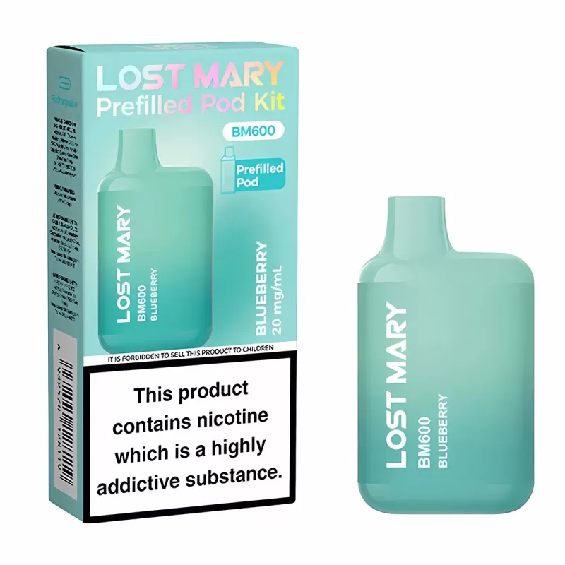 Lost Mary BM600 Prefilled Pod Vape Kit - Blueberry, Double Apple - Image 2