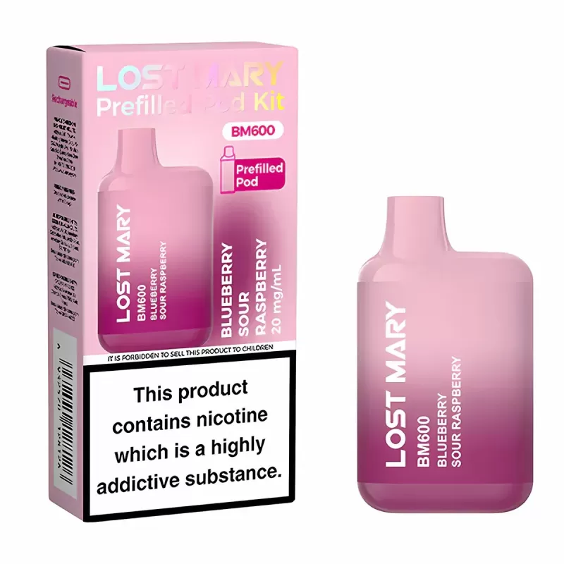 Lost Mary BM600 Prefilled Pod Vape Kit - Blueberry, Double Apple - Image 3