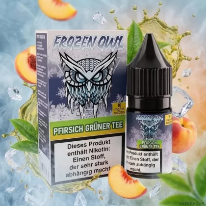 Frozen OWL Nikotinsalz Liquid – Pfirsich Grüner Tee - 10mg/ml, 20mg/ml; Propylenglykol, pflanzliches Glycerin