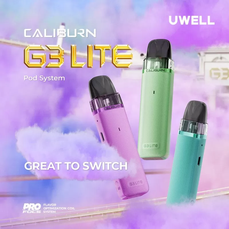 Uwell Caliburn G3 Lite Pod Kit - Pearl White / 0.4ohm (3ml) - Image 3