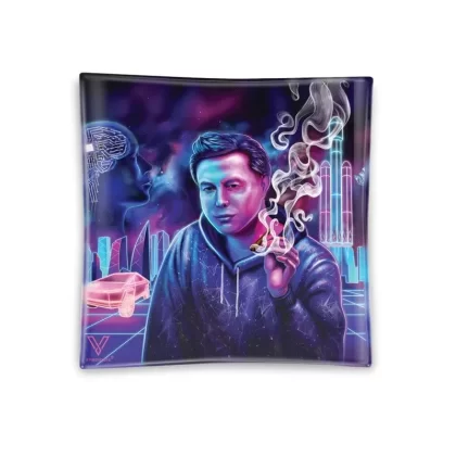 V Syndicate Space Xhale Square Glass Ashtray – 4.5in