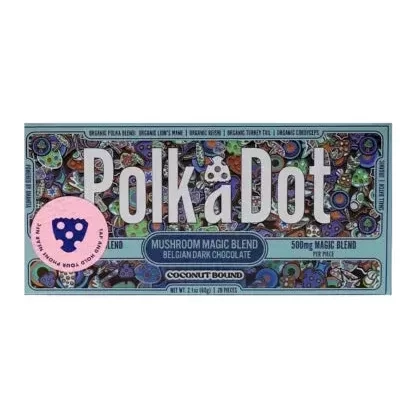 Coconut Blend PolkaDot Magic Mushroom Belgian Dark Chocolate - Vape Store