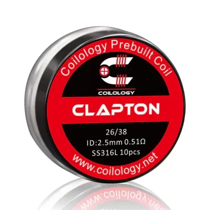 Coilology Premade Clapton Coils – 10 Pack - Resistance#0.24 Ohm Ni80>0.51 Ohm SS316L (A89206)