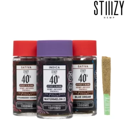 Stiiizy X-Blend Multi Pack Pre-Rolls – 1000mg - Strain#Blue Dream>Strawberry Cough>Watemelon Z~Count#1 Pack>2 Pack (10% off)>3 Pack (10% off)