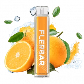 Flerbar – Orange - Flerbar / Orange / 550 mAh / Nikotin-Benzoat / Propylenglykol / pflanzliches Glycerin / Aromastoffe / Nikotin / 1-Ethylpiperidin-3-ol / 20mg/ml / ca. 600