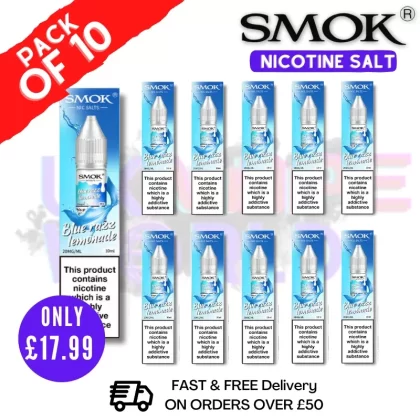 Blue Razz Lemonade Smok Nic Salt E Liquid BOX OF 10